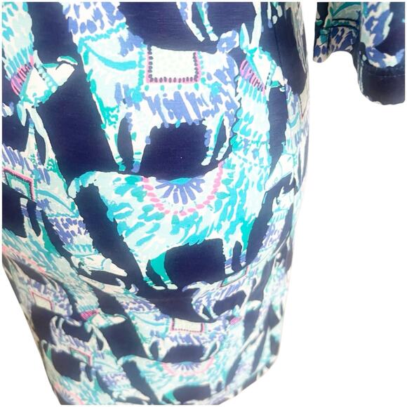 Lilly Pulitzer Beacon Alpaca My Bags Blue Mini Dress Size XXS Pima Cotton - Picture 7 of 10